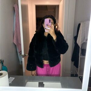Women's Black Faux Fur Jacket